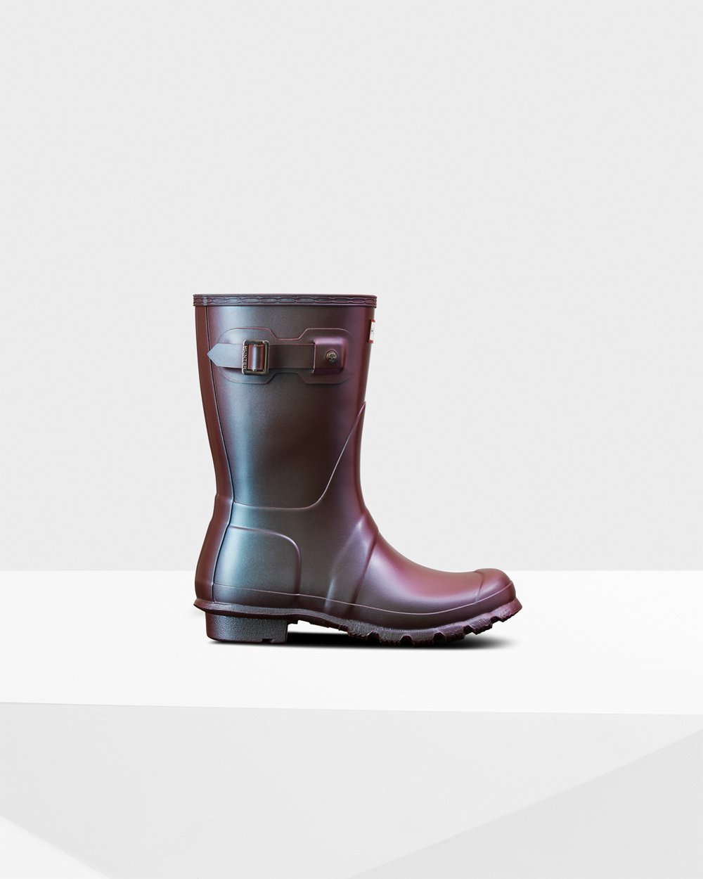 Womens Short Rain Boots - Hunter Original Nebula (35KGOFVED) - Blue